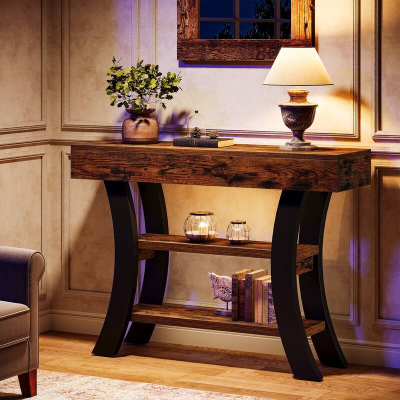 41" Entryway Console Table with Storage Shelves