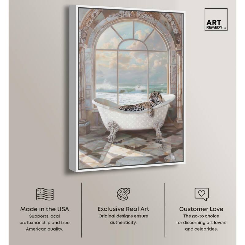 Jaguar Arch Bathroom Glam Canvas by Art Remedy