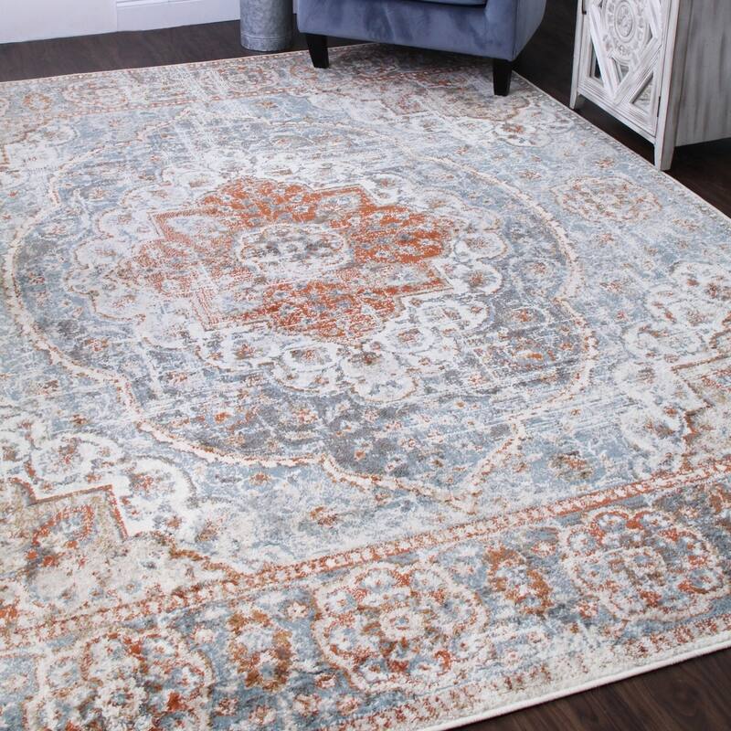 Superior Bodhi Vintage Floral Classic Medallion Indoor Area Rug or Runner