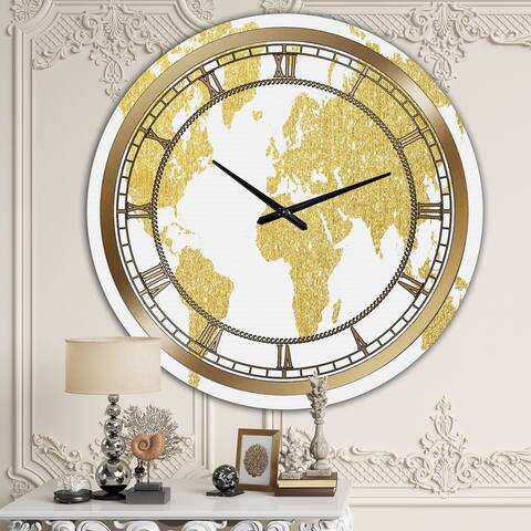 Silver Orchid Clayton 'Map Of The Earth' Large Fashion Wall Clock