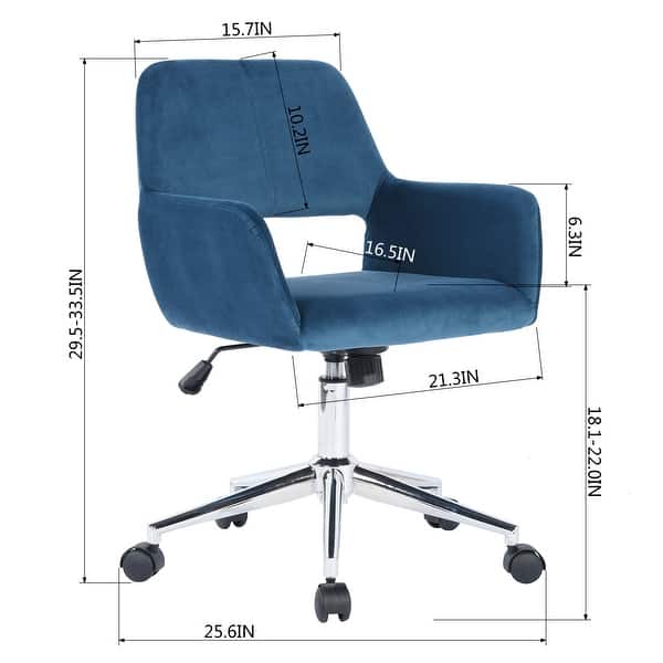 dimension image slide 4 of 8, Homy Casa Adjustable Upholstered Swivel Task Chair