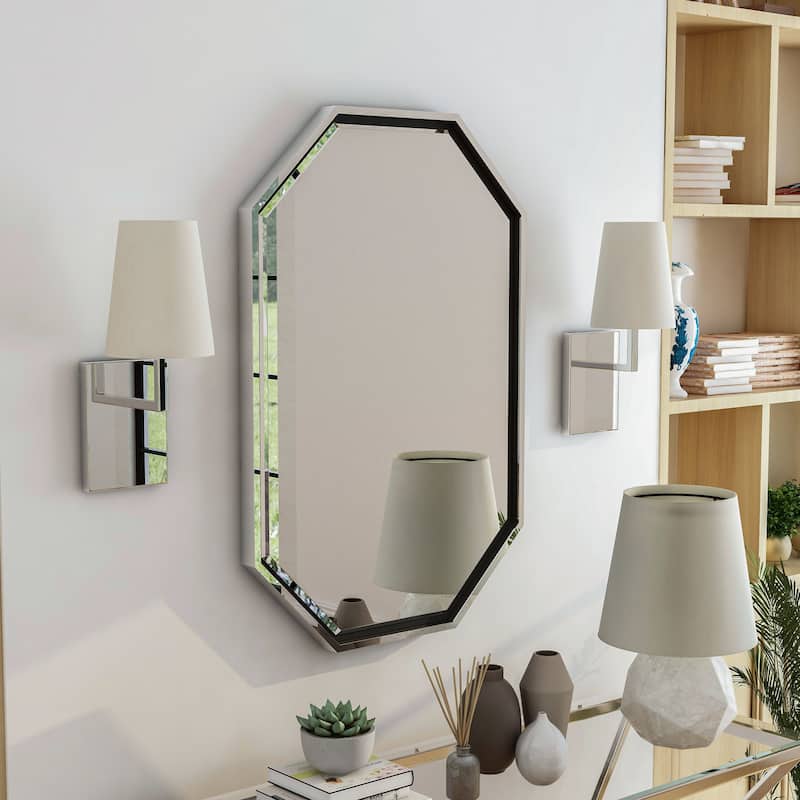 Jave Contemporary 36-inch Octagon Beveled Wall Mirror by Furniture of America