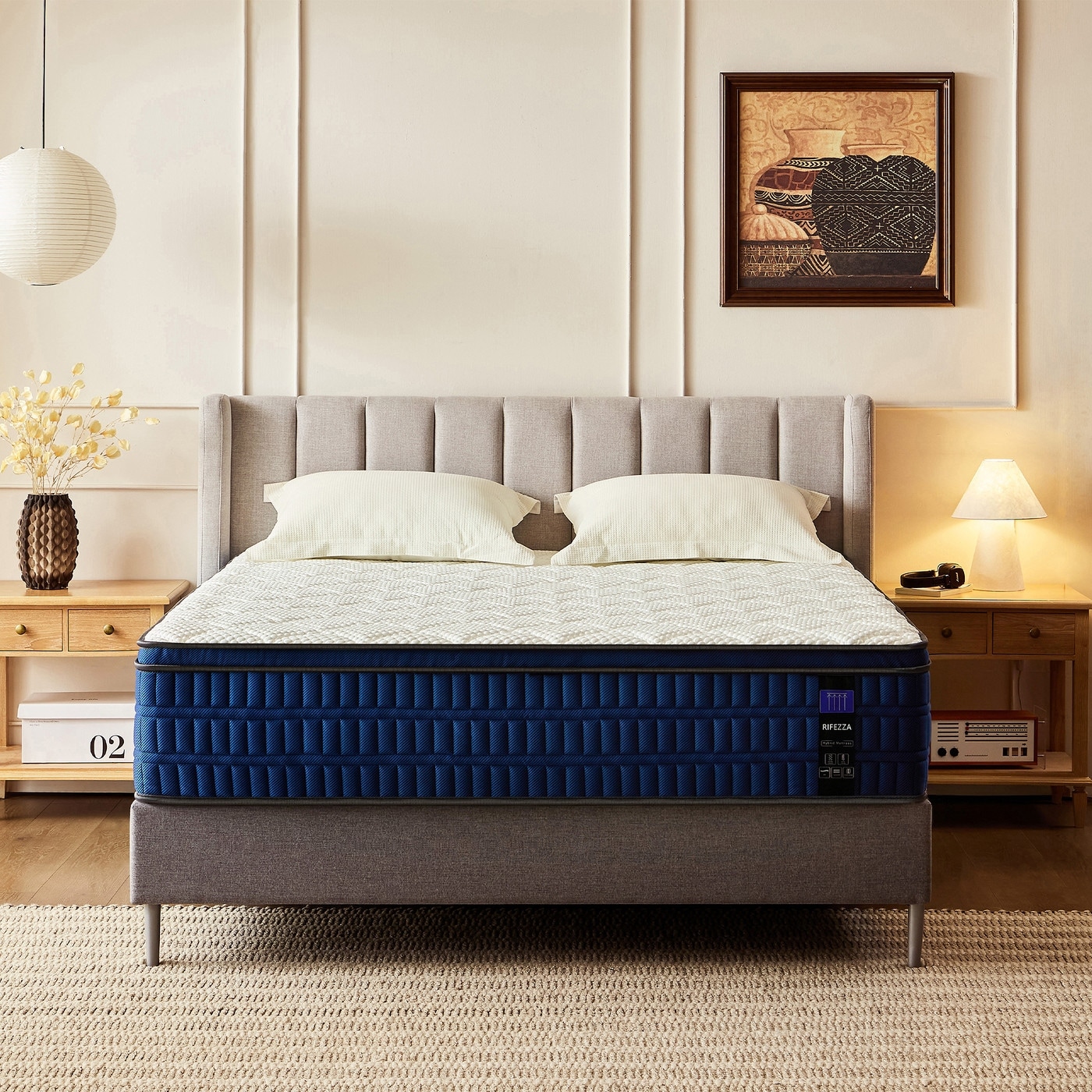 14 inch Hybrid Mattress Medium-Firm Gel Memory Foam Fiberglass-Free