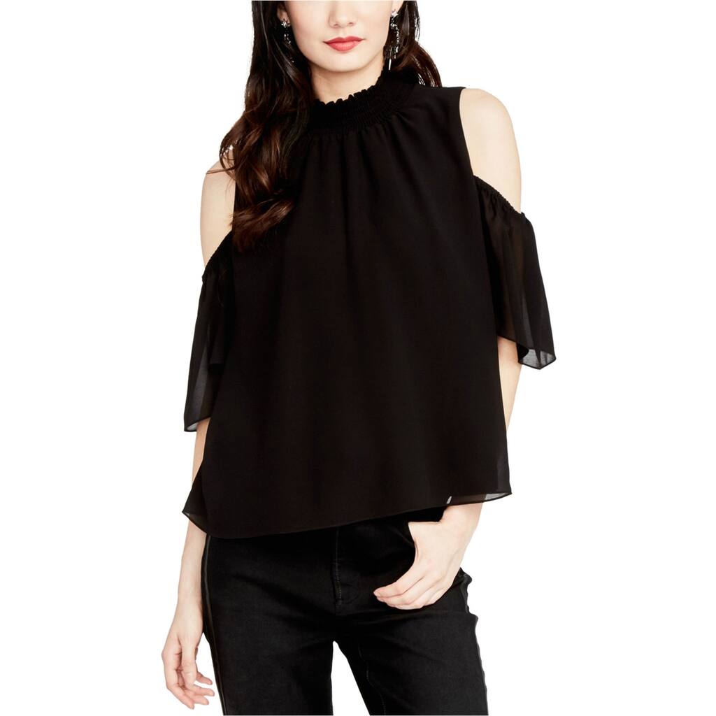 Rachel Roy Womens Smocked Knit Blouse