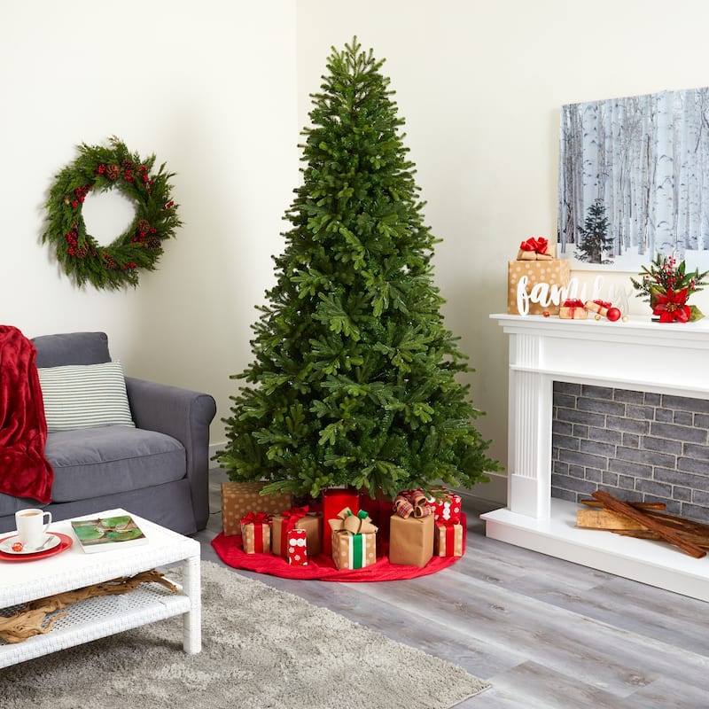 7.5ft. Fir Artificial Christmas Tree with 600 Clear Lights & 1610 Branches - Majestic Seasonal Holiday X-Mas Centerpiece