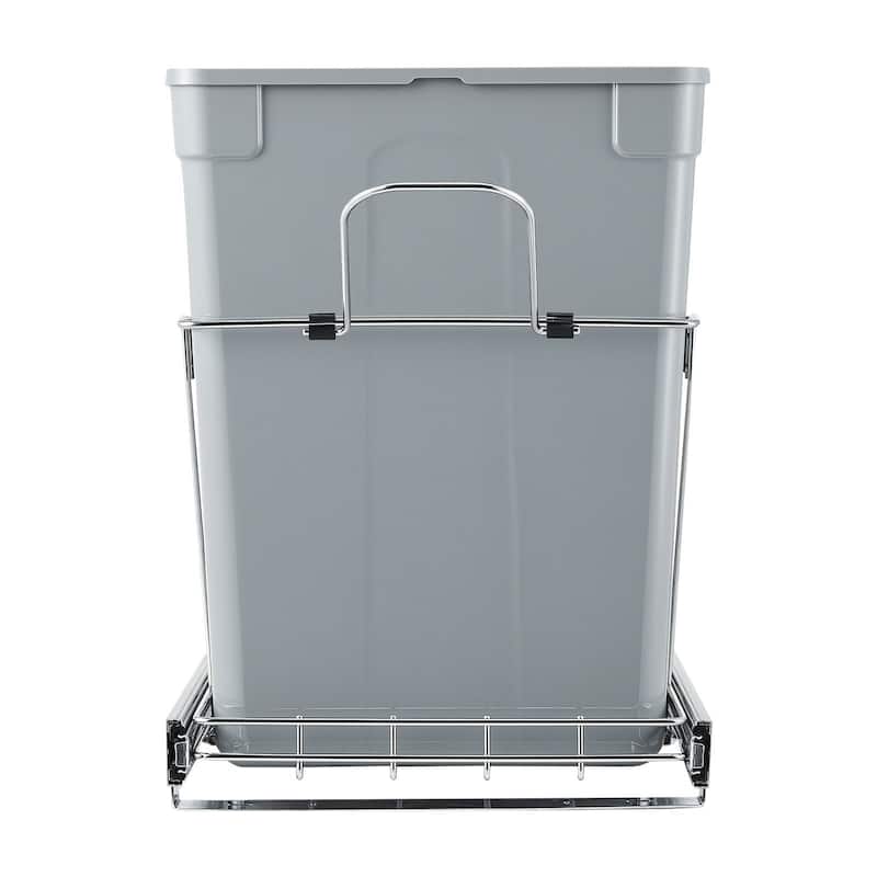 Pullout Trash Bin Soft Close Under Cabinet Waste Container with Door Kit