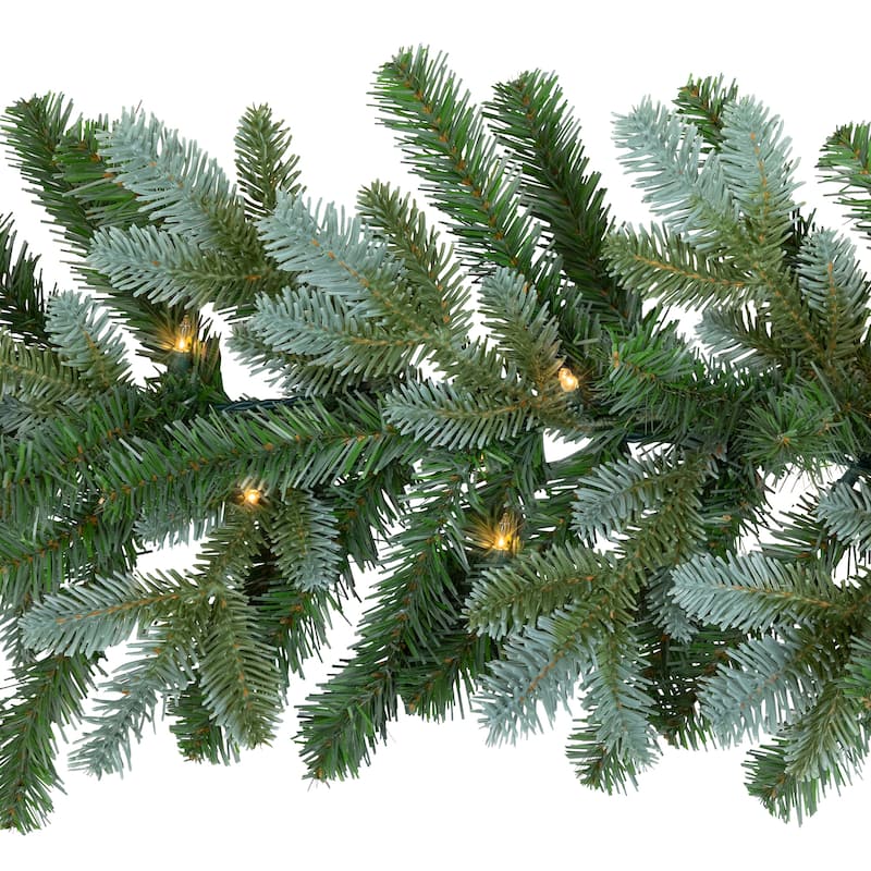 Pre-Lit Blue Spruce Artificial Christmas Garland - 9' x 14" - Clear