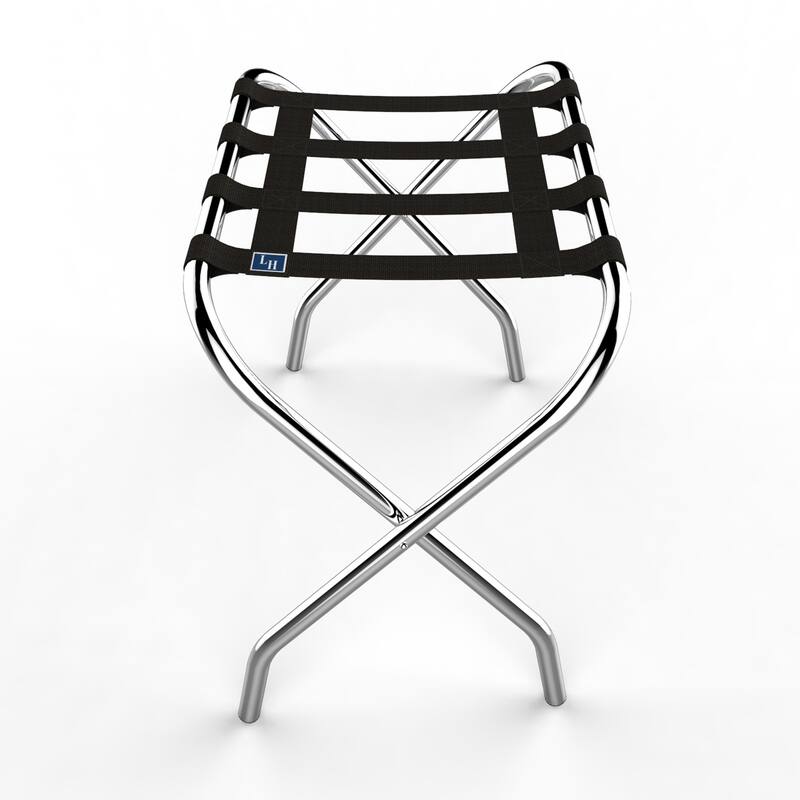Chrome Folding Luggage Rack and Suitcase Stand by Lavish Home