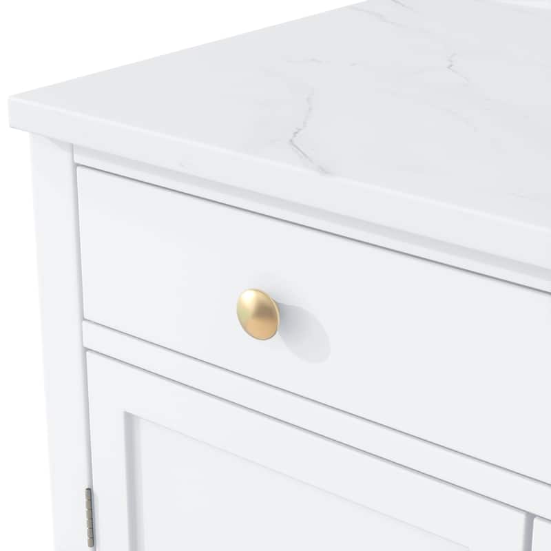 Roomfitters Modern Freestanding Kitchen Pantry, Buffet and Coffee Bar Cabinet, Set of 2, White