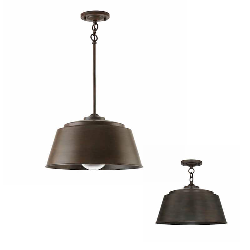 Tybee 1-light Nordic Grey Semi-Flush Mount/ Pendant - Nordic Grey