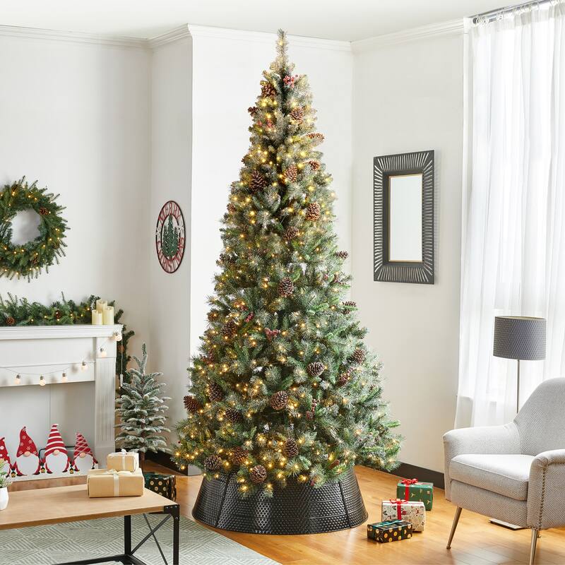 Glitzhome 40.5"D Christmas Hammered Metal Tree Collars