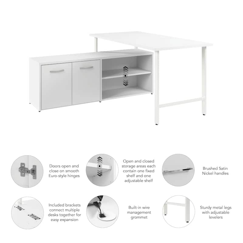 Bush Business Furniture Hustle 60W Computer Desk with Storage Cabinet