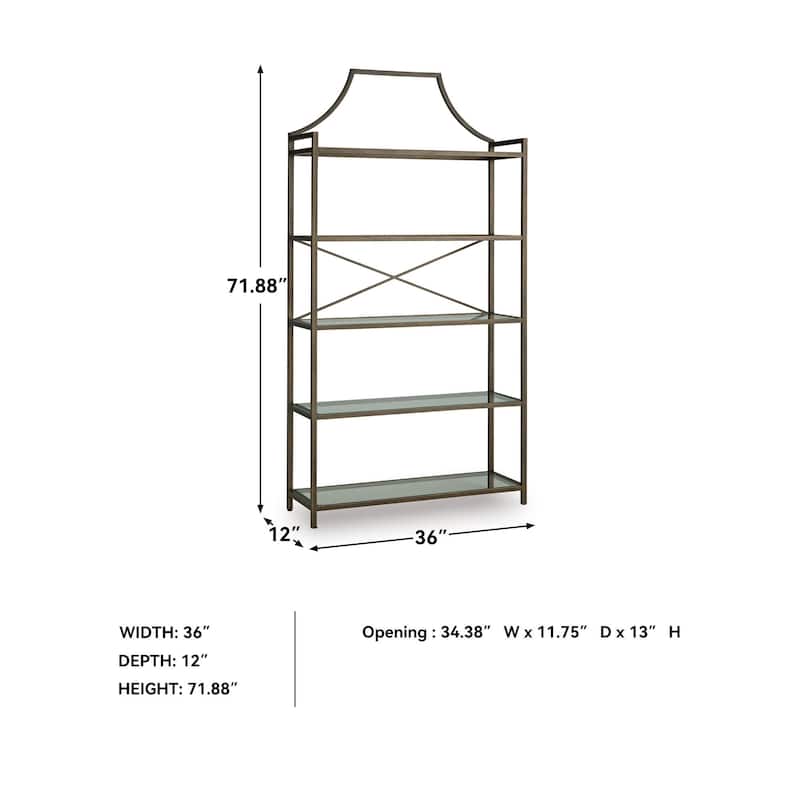 Signature Design by Ashley Bernonly Brown 72" Bookcase - 36" W x 12" D x 71.88" H