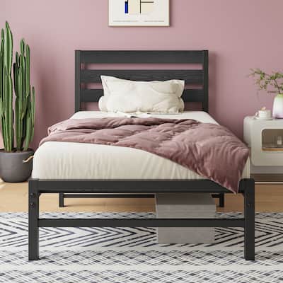 Rustic Vintage Wooden Platform Bed Frame