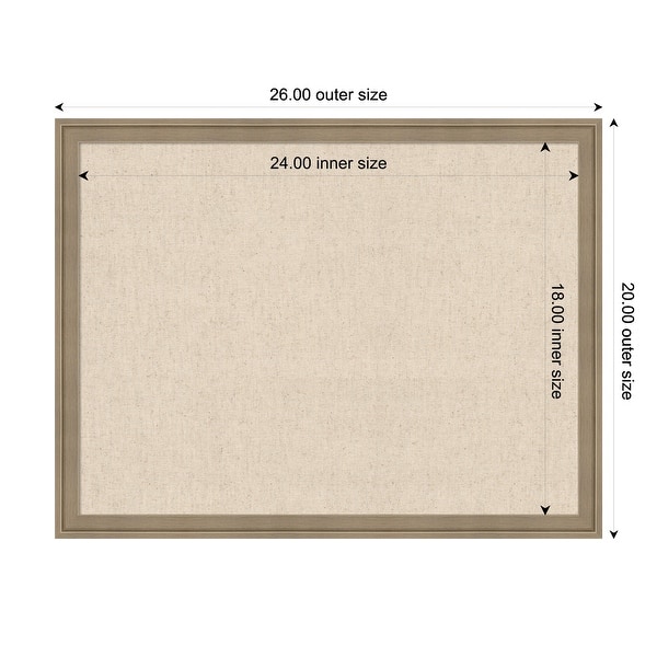 dimension image slide 58 of 91, Amanti Art Framed Fabric Pinboard Natural Linen Printed Bulletin Board