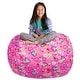 preview thumbnail 130 of 192, Kids' Stuffed Animal Storage Bean Bag Chair Cover or Toy Organizer 48 Inches Extra Large - Canvas Multi-colored Hearts on Pink