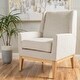 preview thumbnail 31 of 44, Aurla Mid-century Upholstered Accent Chair by Christopher Knight Home - 27.50" L x 28.50" W x 36.50" H Beige