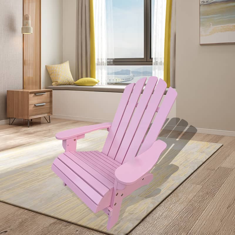 Anmytek Pink Adirondack Chair Patio Balcony Lounge Indoor Outdoor Decorative Seating
