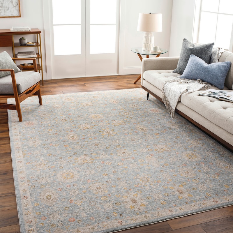 Artistic Weavers Fay Vintage Persian Area Rug - 5'3" Round - Blue