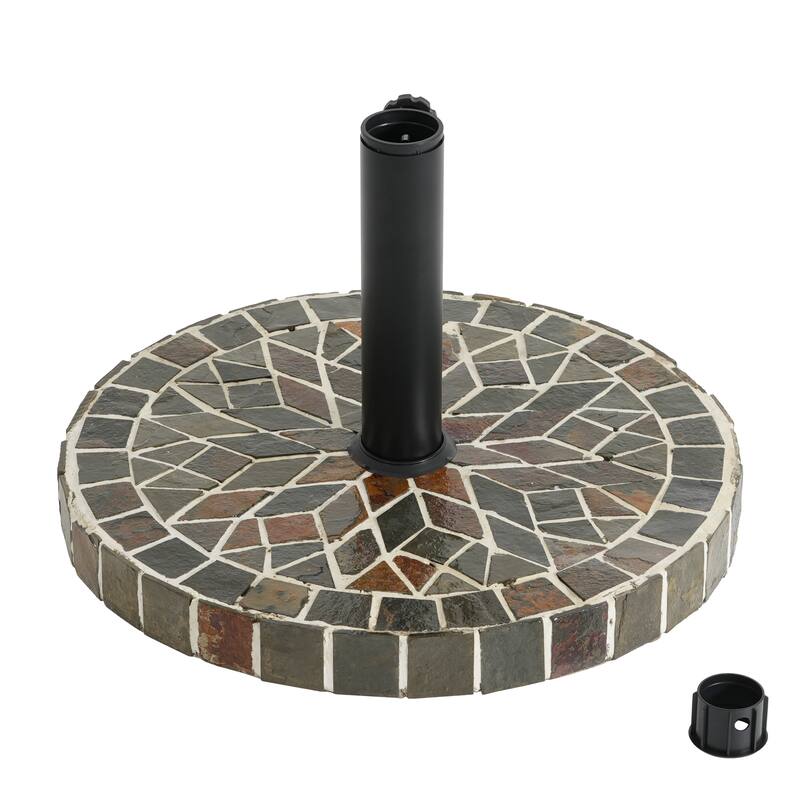 Christopher Knight Home - Enzo Tile Round Umbrella Base with Adjustable Pole Holder