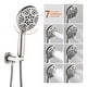 preview thumbnail 16 of 28, Wall Mount Tub Shower Faucet With Hand Shower Rainfall Shower System Set With Tub Spout Pressure Balance 10 Inch Shower Head Set
