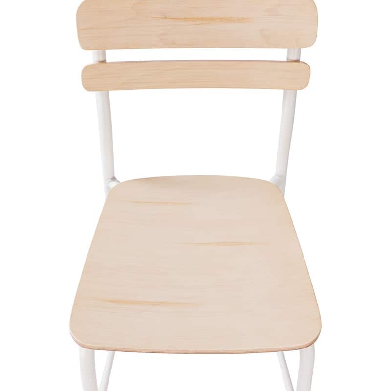 2PK Commercial Solid Wood Bar Stools with Frames and Antique Finish - 19.75"W x 22.25"D x 44.5"H