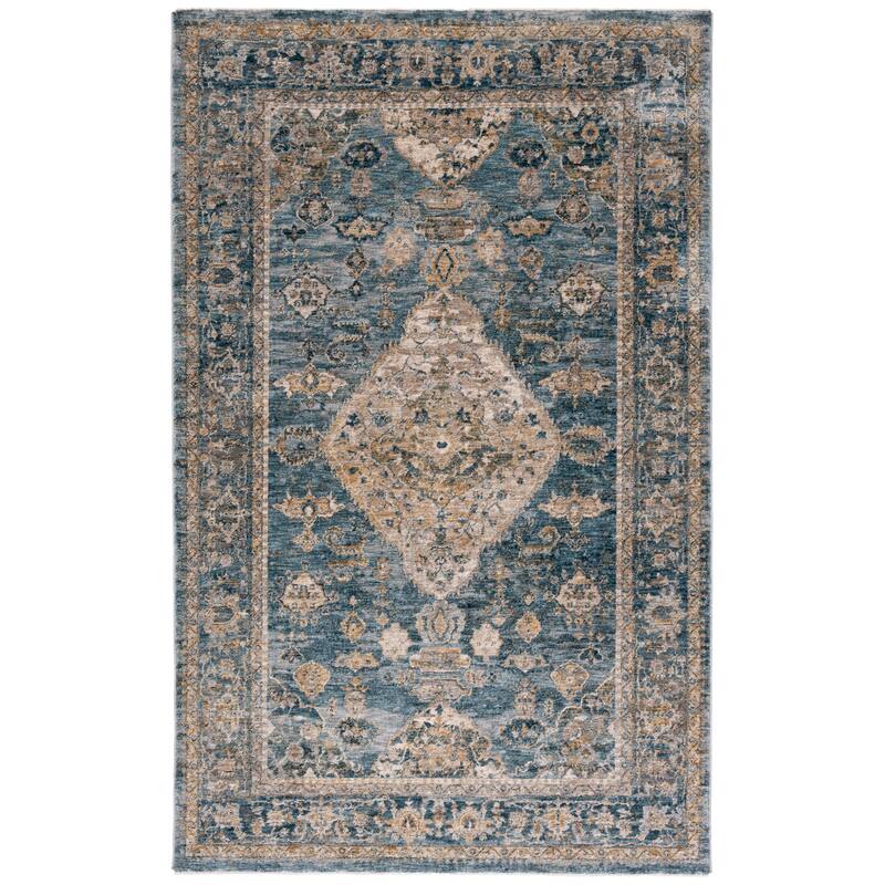 SAFAVIEH Valencia Annetta Traditional Vintage Rug - 4' x 6'2" - Blue/Gold