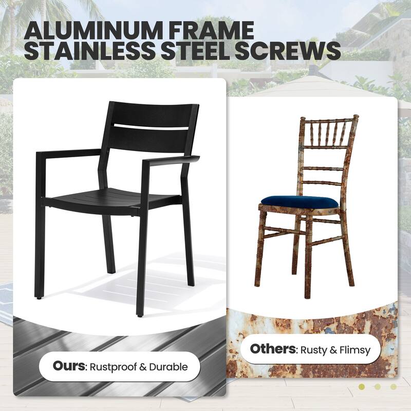 7/11-Piece Set Outdoor Aluminum Expandable Patio Dining Table and Chairs Set
