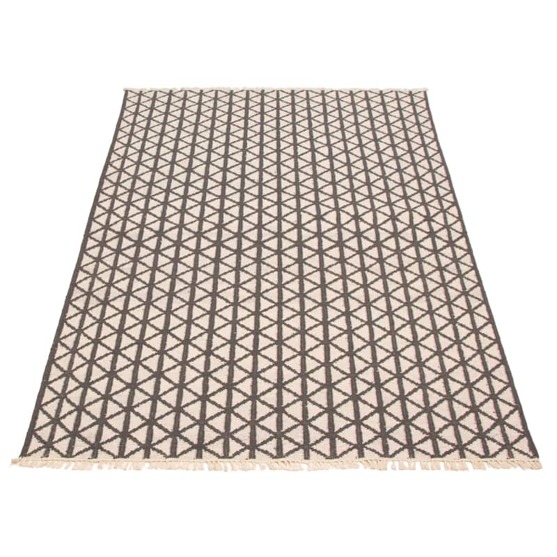 Ankara FW Cream, Grey Kilim 5'1" x 8'0" - 5'1 x 8'0
