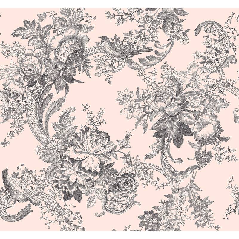 A-Street Prints Carmel Blush Baroque Florals Wallpaper