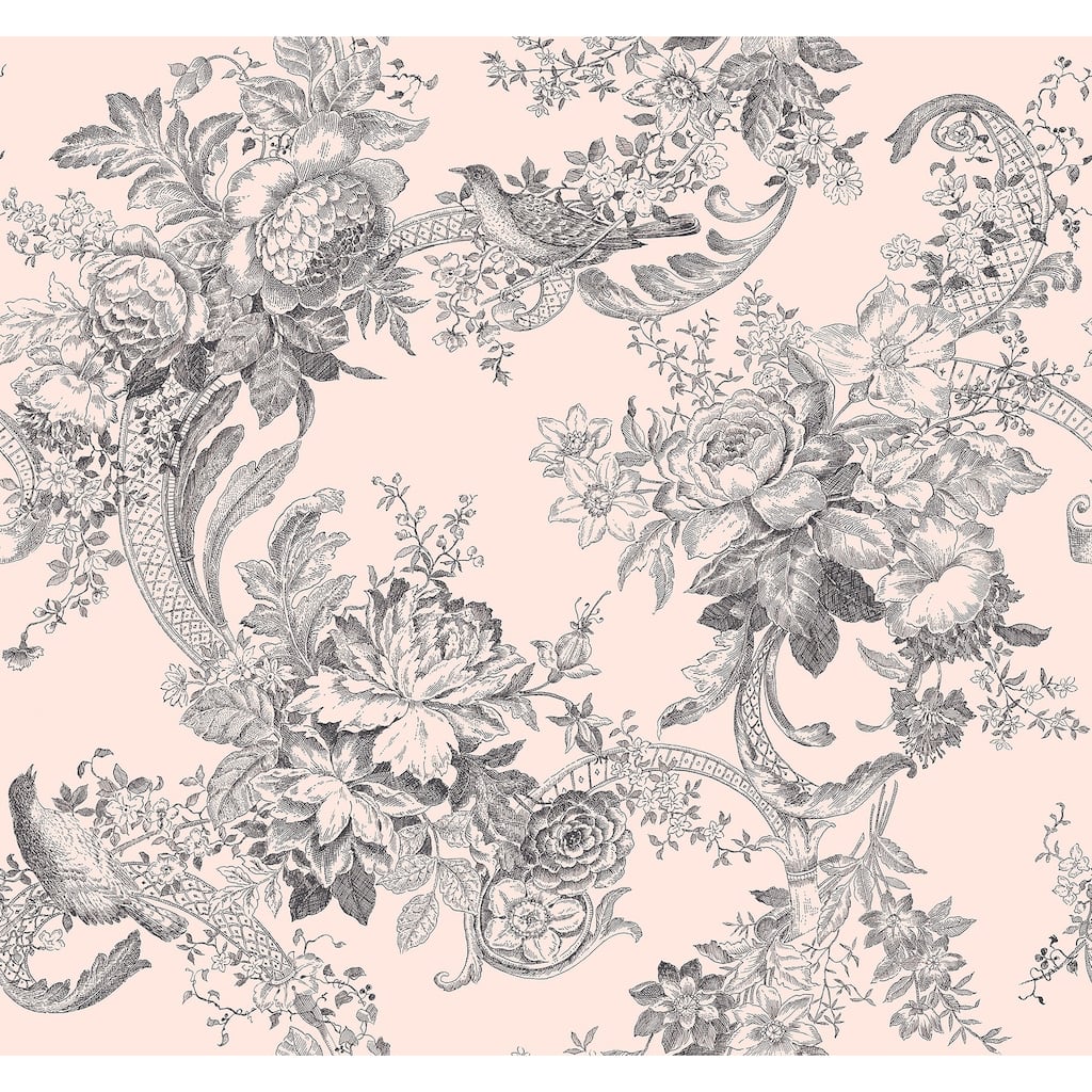 A-Street Prints Carmel Blush Baroque Florals Wallpaper