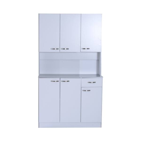 Shop Homcom 71 White Microwave Storage Cabinet On Sale Overstock 22378576