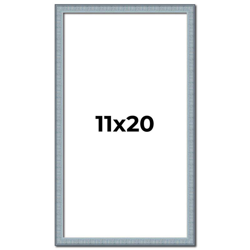 11x20 Frame Rustic Sky Blue Solid Wood Picture Frame | 0.75 Inch