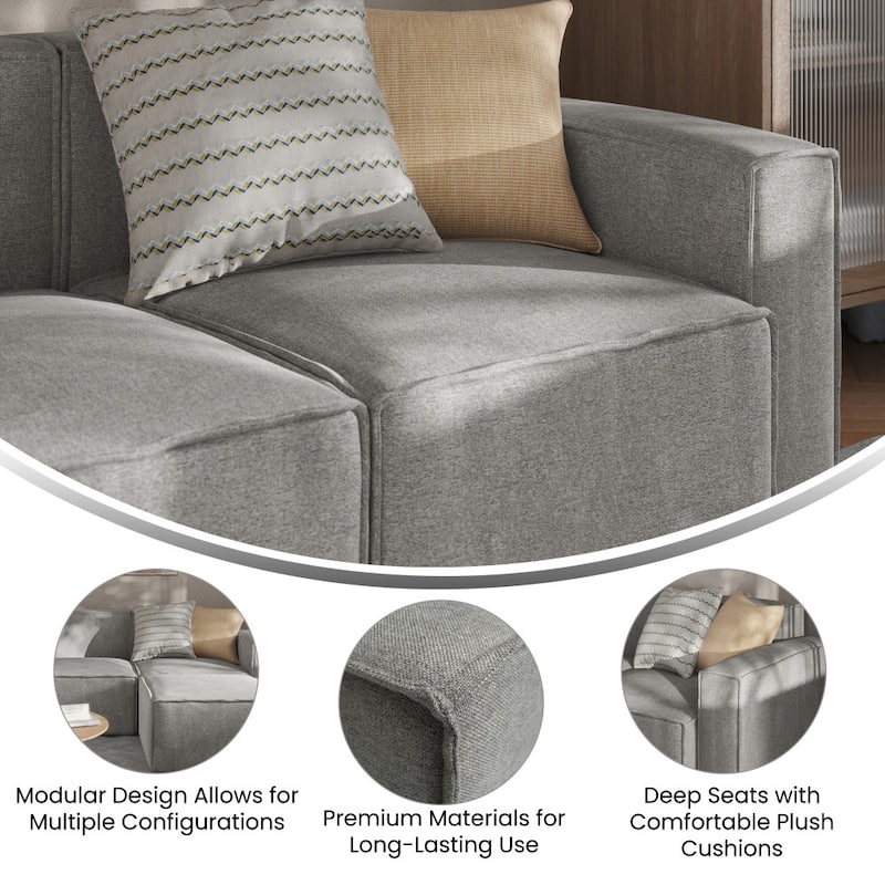Contemporary Modular Sectional Sofa Right Side Chair with Armrest