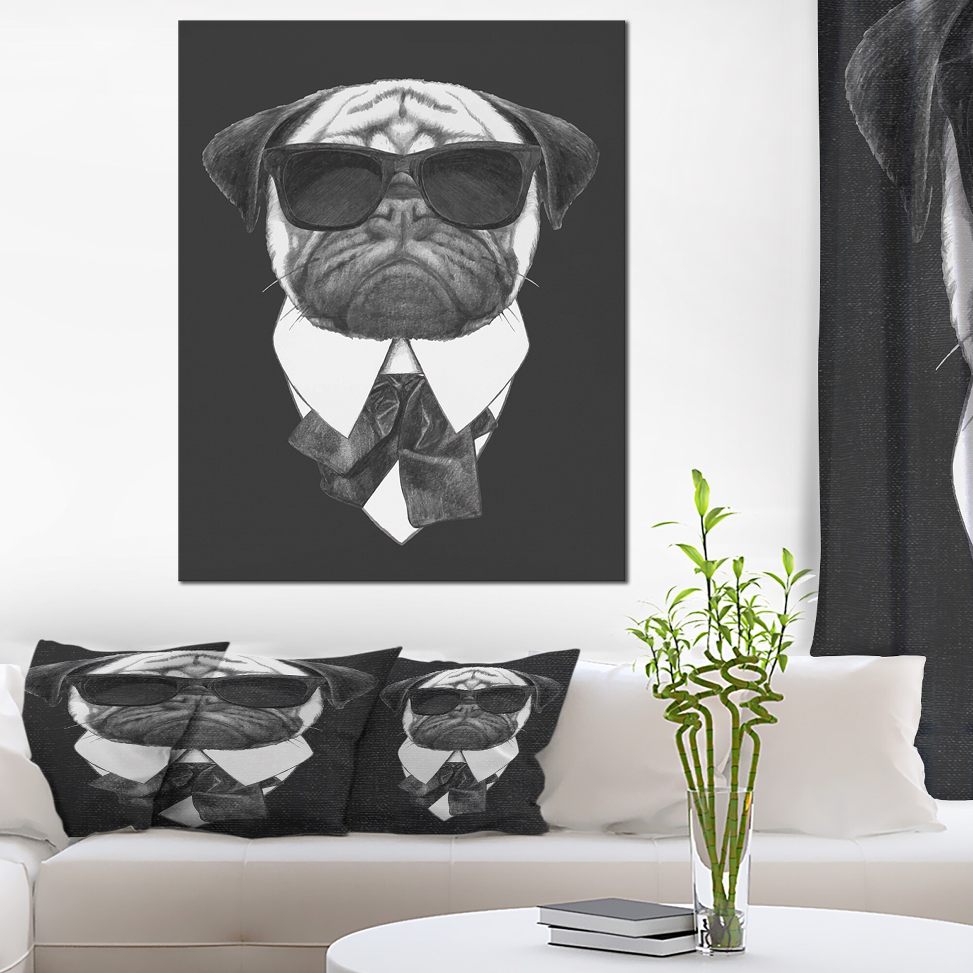 Funny dog canvas art deals