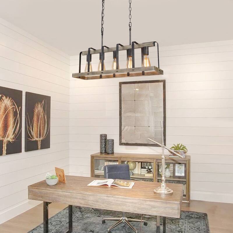 Farmhouse 5-Light Island Chandelier for Kitchen Island