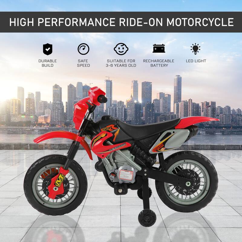 Kids Dirt Bike with Training Wheels and LED Lights Be Used for Backyard Play Riding and Birthday Present