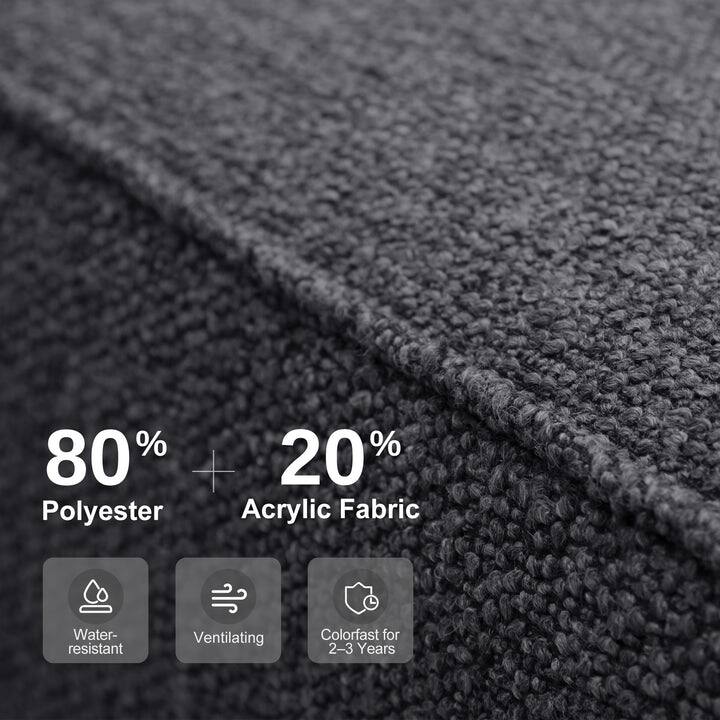 PURPLE LEAF Patio Furniture Set L-Shaped Outdoor Couch with 9.6" Thick Cushion Sofas for Yard Porch Deck, Grey with Table