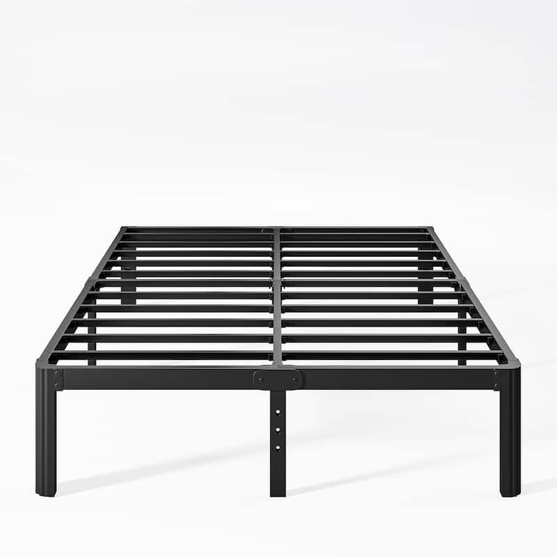 12" Heavy Duty Metal Bed Frame with Round Corners, Box Spring Not Required, Noise Free