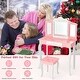 preview thumbnail 17 of 18, Gymax Kids Vanity Princess Makeup Dressing Table Chair Set W/ - See Details