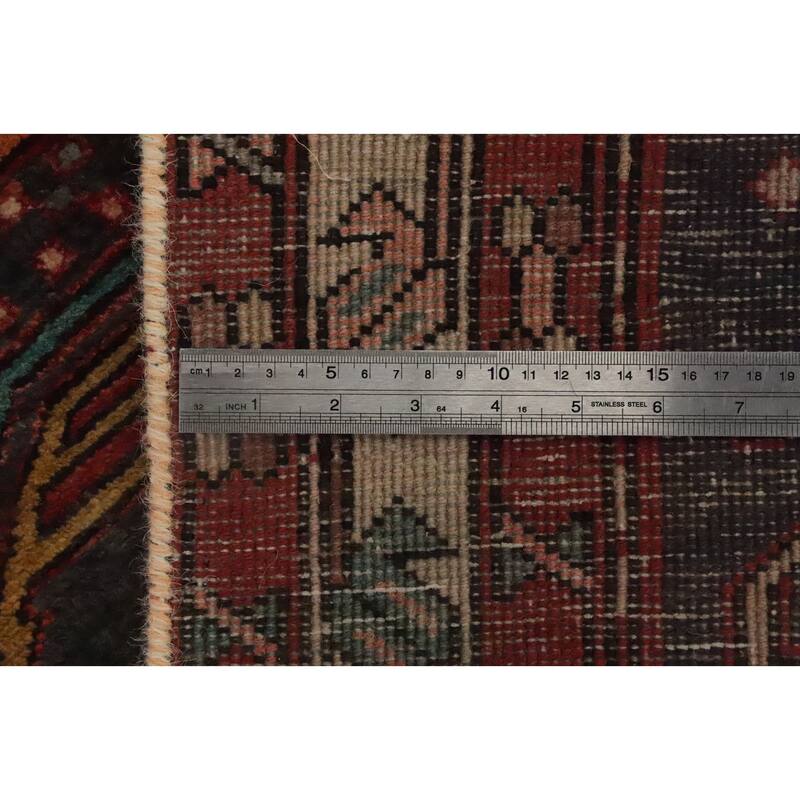 Hand Knotted Oriental 100% Wool Carpet Traditional Tribal Greys & Charcoal Ardebil Runner Rug - 11' 2'' X 3' 3''