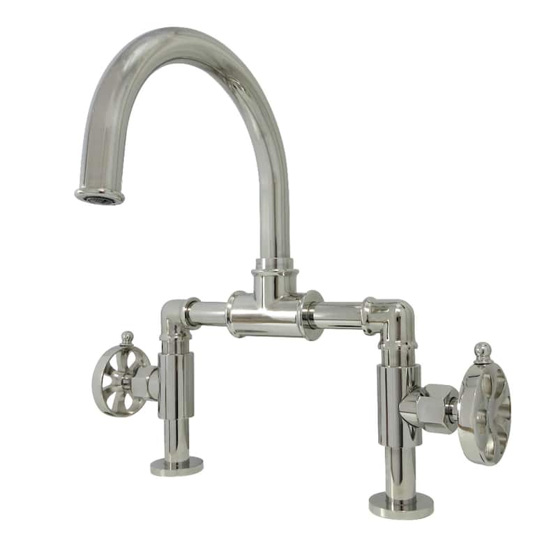 Kingston Brass Belknap Bridge Bathroom Faucet - Polished Nickel