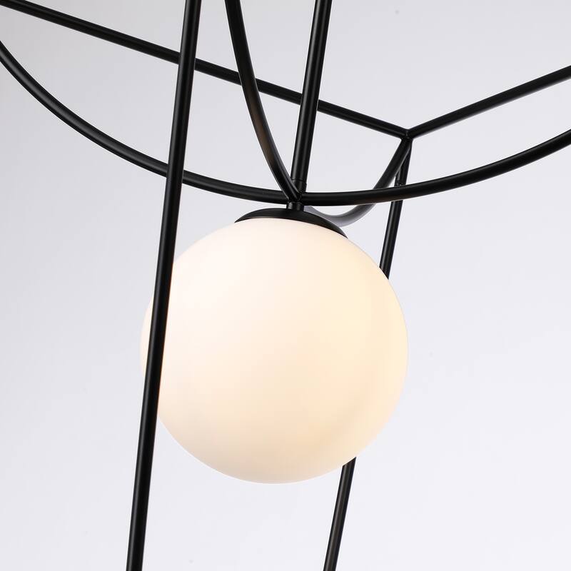 Rochefort Large 1-Light Black Globe Lantern Pendant Light