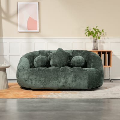 Chenille Upholstered Durable Comfort Lounger Bean Bag Lazy Sofa