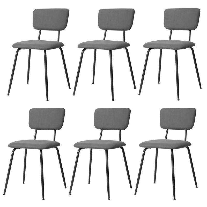 Iron Modern Padded Office Chairs Adjustable Foot Pads Set - Grey-6pc