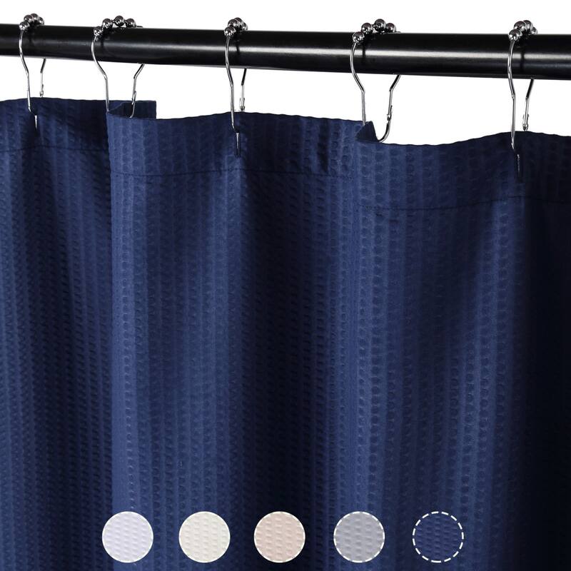 Soft Embossed Microfiber Fabric Shower Curtain or Liner, Water Repellent