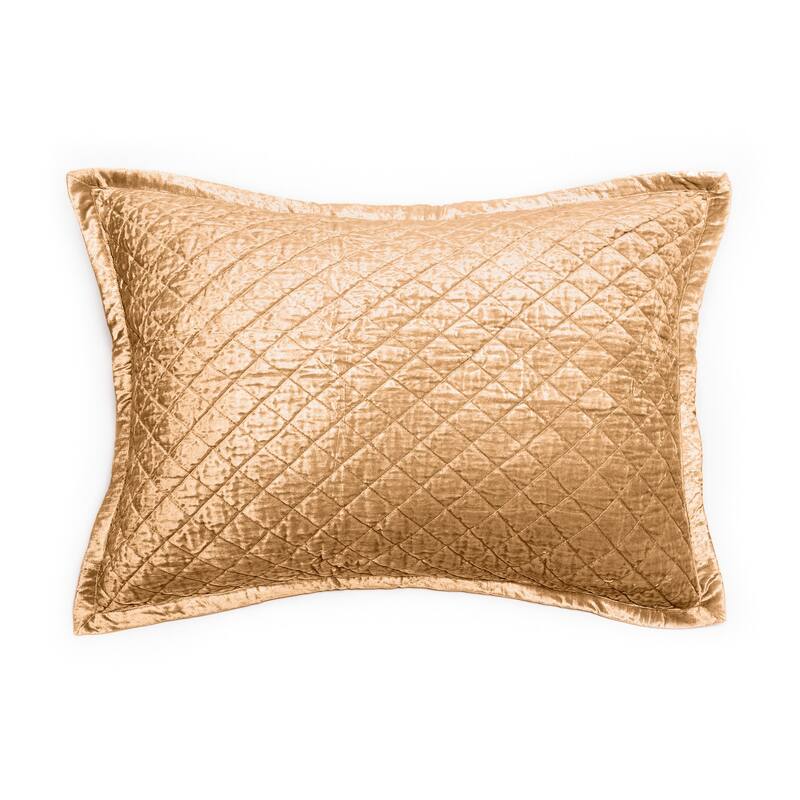 Simona Rayon Velvet, Caramel, Sham - Caramel - King