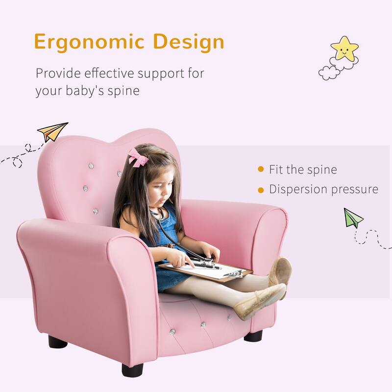 Taylor & Olive Estella Pink Upholstered Kids Chair