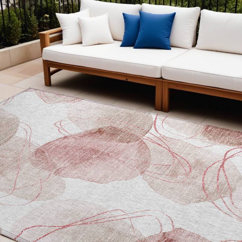 Alvaz Modern Art-Inspired Weather Resistant Trendy Modern Outdoor Rug - 8' X 10' - Multi