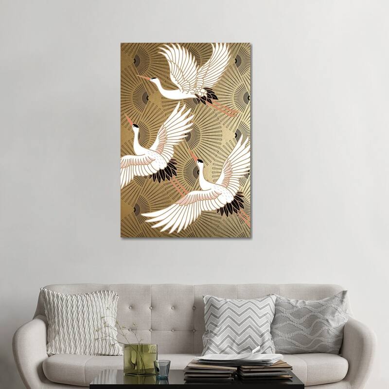 iCanvas "Crane Japenese II" by Nikki Chu Canvas Print - 48x32x1.5
